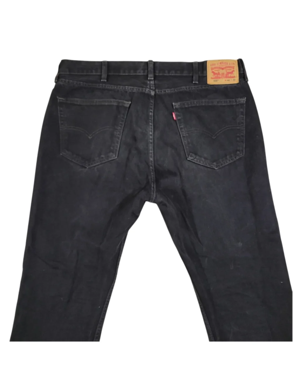 Levi's 505 Relaxed Fit Black 100% Cotton Straight Jeans Size 40/32 Men's Pre-own